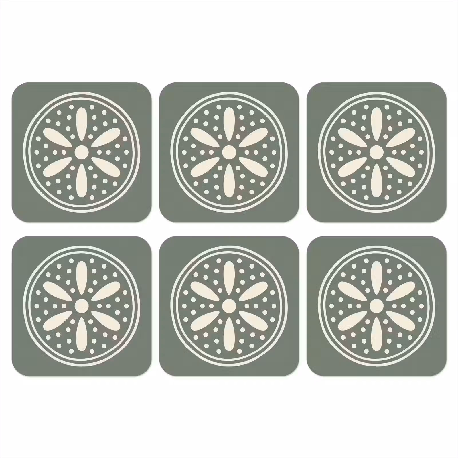 Onderzetter - Patroon - Cirkel - Abstract - Groen - Decoratie — 1