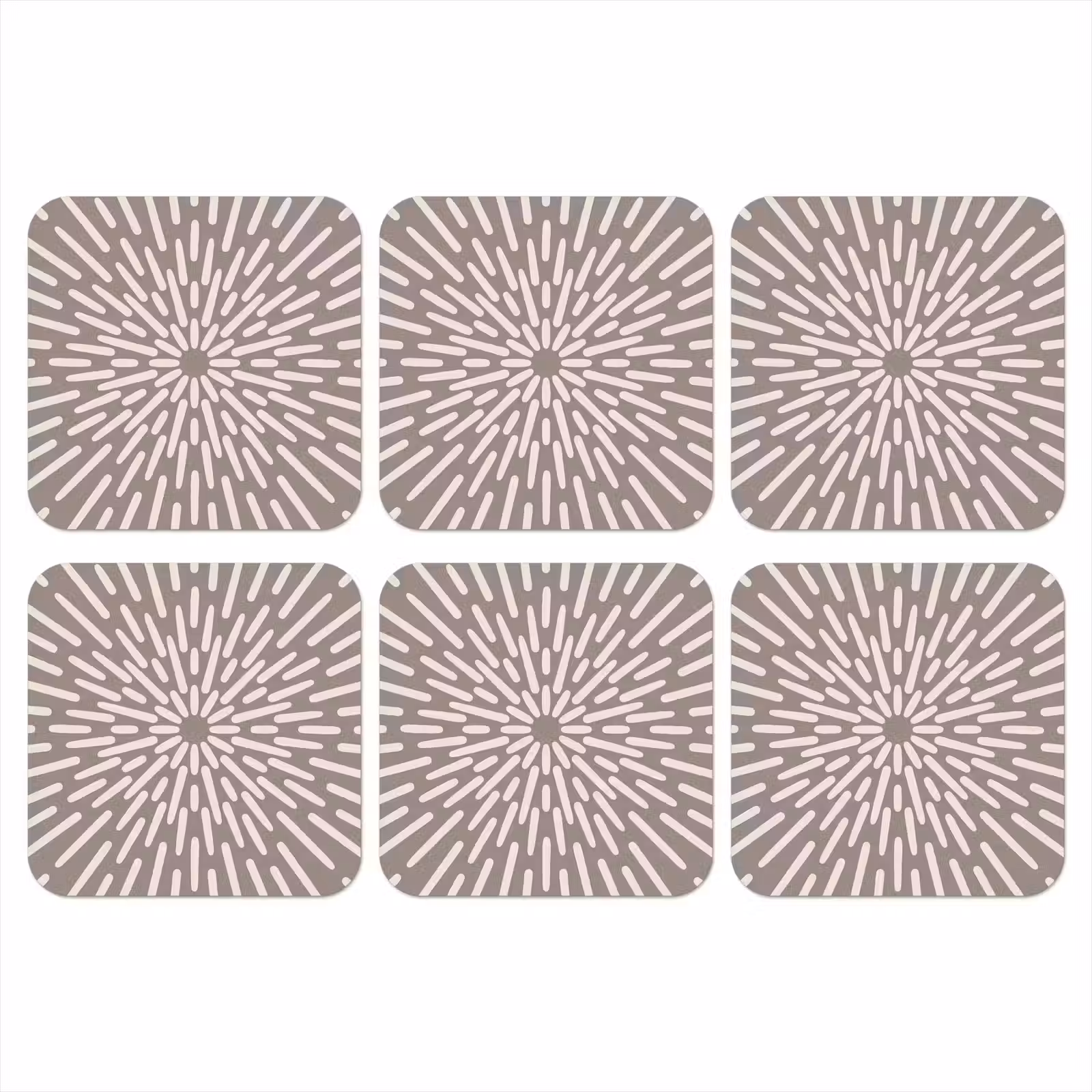 Onderzetter - Patroon - Stralen - Abstract - Modern - Grijs — 1