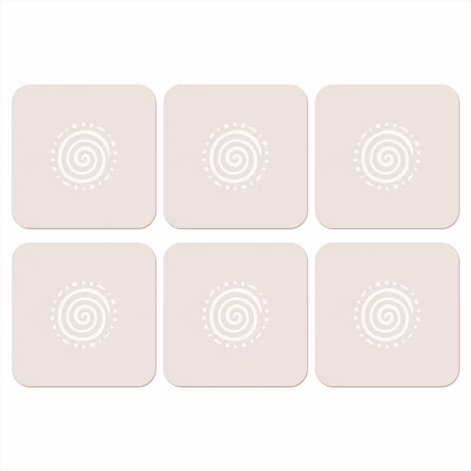 Onderzetter - Symbool - Spiraal - Abstract - Minimalistisch - Beige — 1