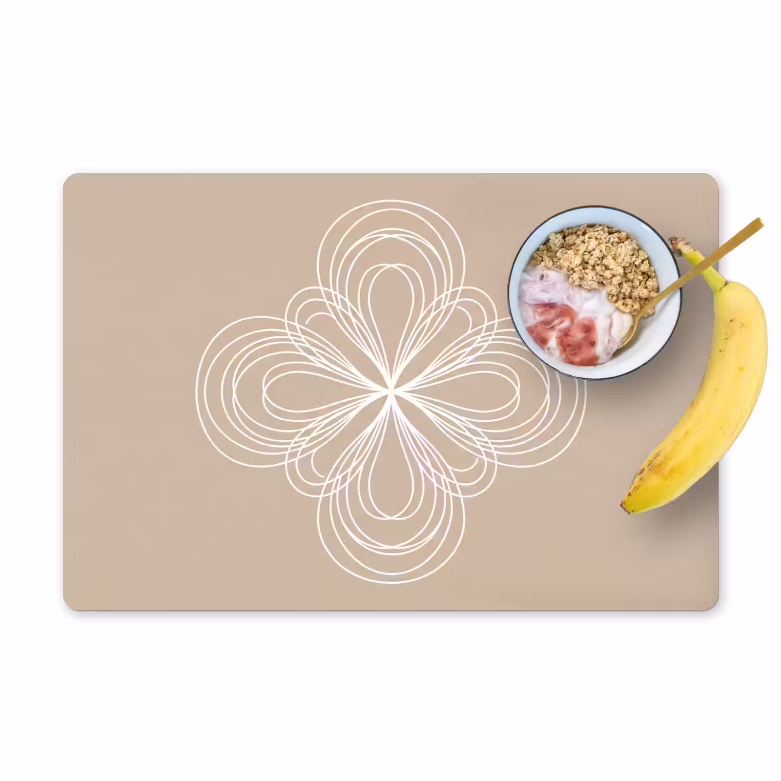 Placemat - 6 stuks - Patroon - Lijnen - Abstract - Minimalistisch - Beige — 1