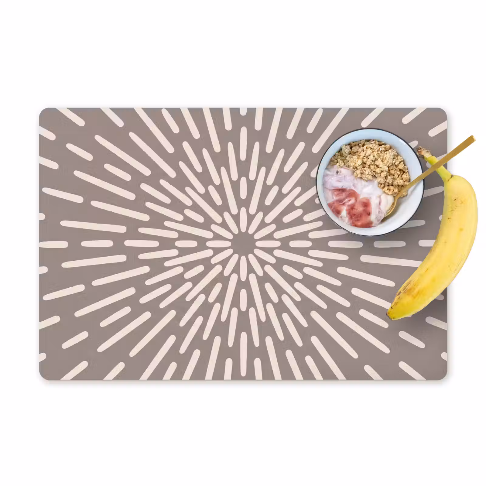Placemat - 6 stuks - Patroon - Stralen - Abstract - Modern - Grijs — 1