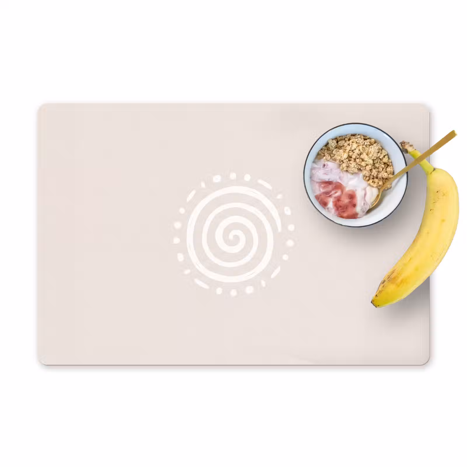 Placemat - 6 stuks - Symbool - Spiraal - Abstract - Minimalistisch - Beige — 1