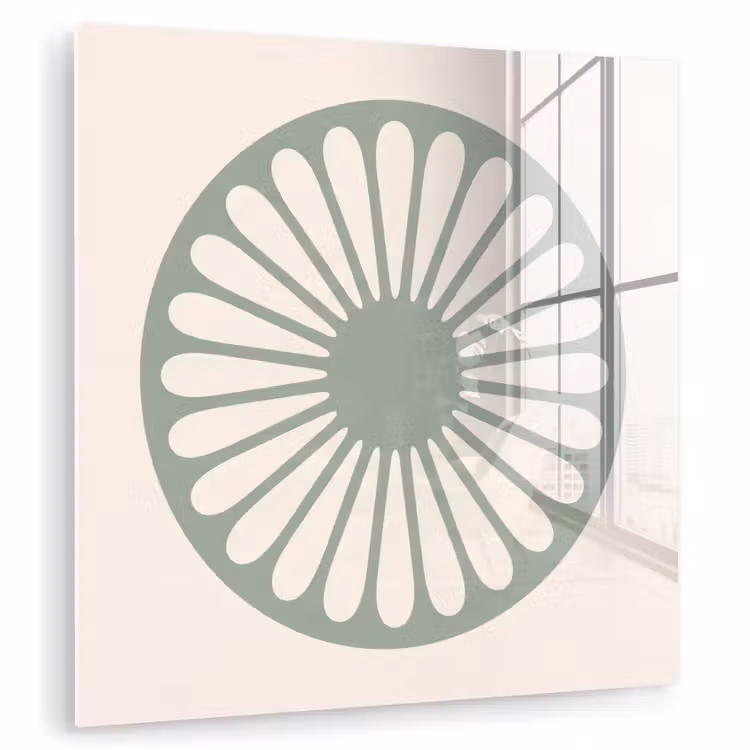 Glas schilderij - Abstract - Patroon - Radiaal - Modern - Groen — 1