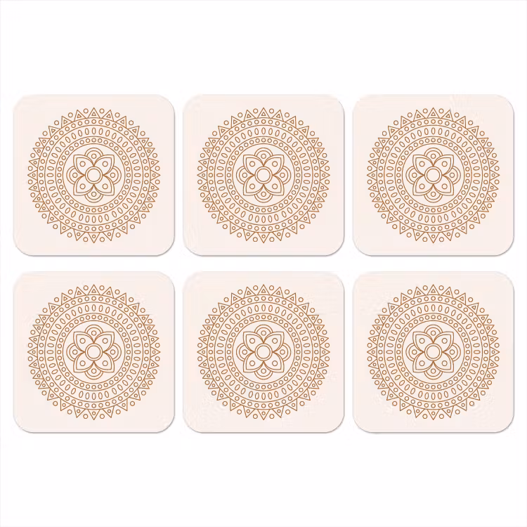 Onderzetter - Mandala - Geometrisch - Abstract - Oosters - Bruin — 1