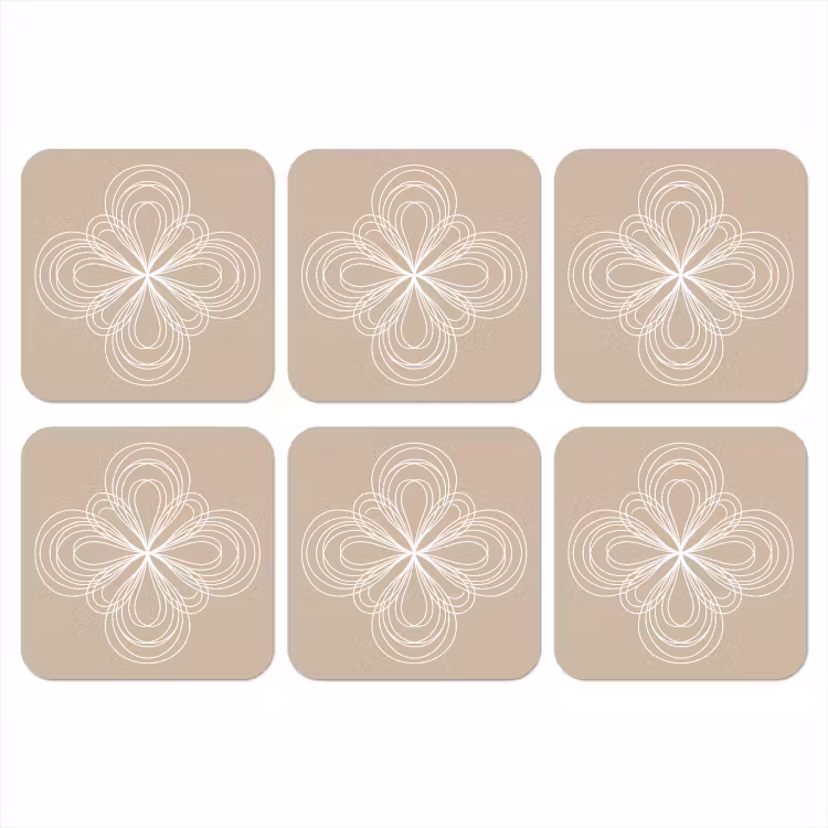 Onderzetter - Patroon - Lijnen - Abstract - Minimalistisch - Beige — 1