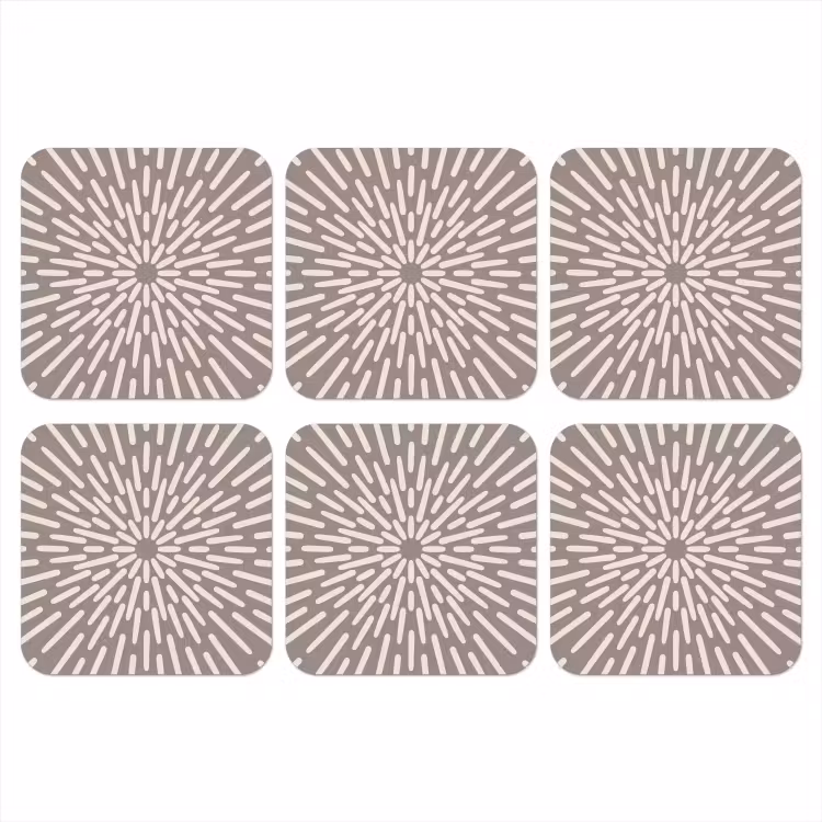 Onderzetter - Patroon - Stralen - Abstract - Modern - Grijs — 1