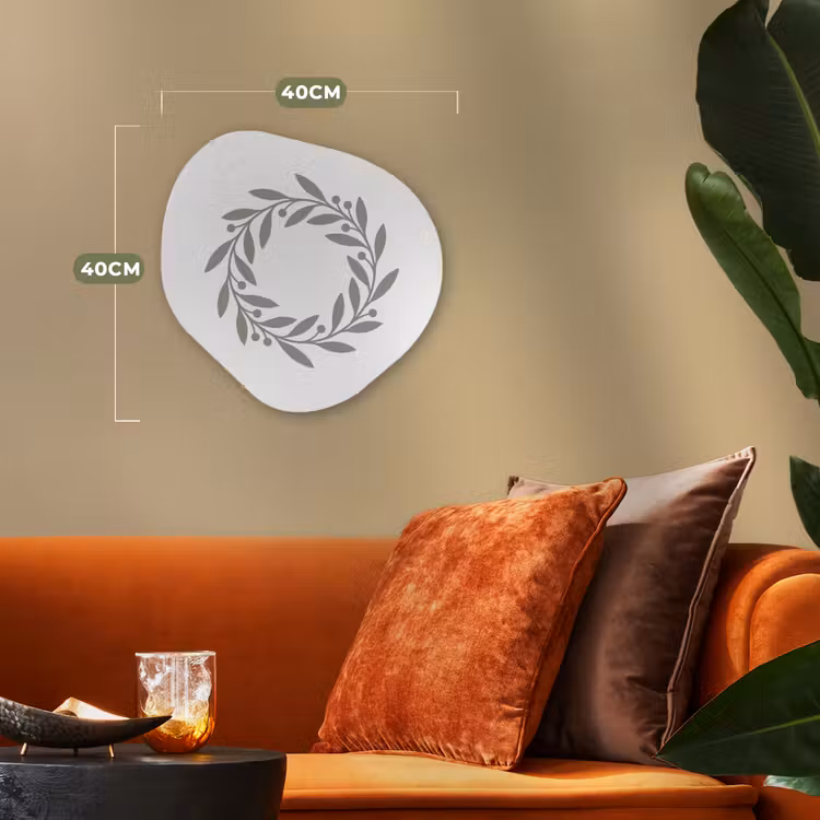 Organisch schilderij forex - Krans - Bladeren - Natuur - Minimalistisch - Grijs — 4