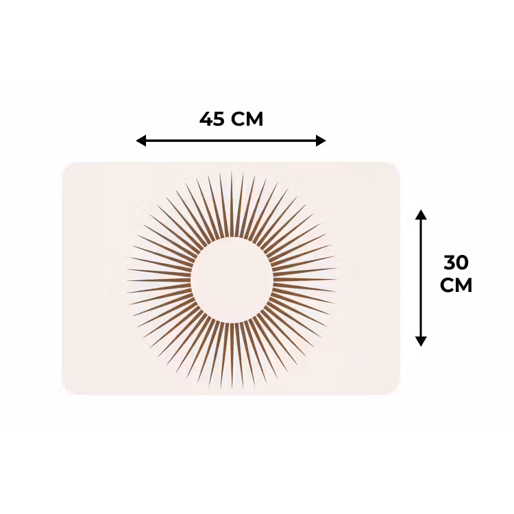 Placemat - 6 stuks - Abstract - Zon - Symbool - Modern - Beige — 3