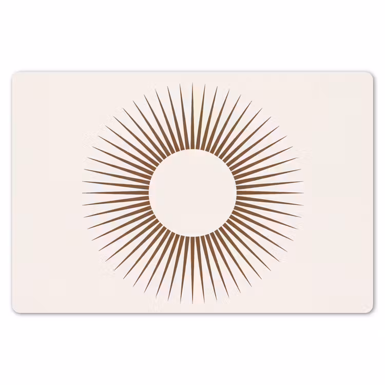 Placemat - 6 stuks - Abstract - Zon - Symbool - Modern - Beige — 7