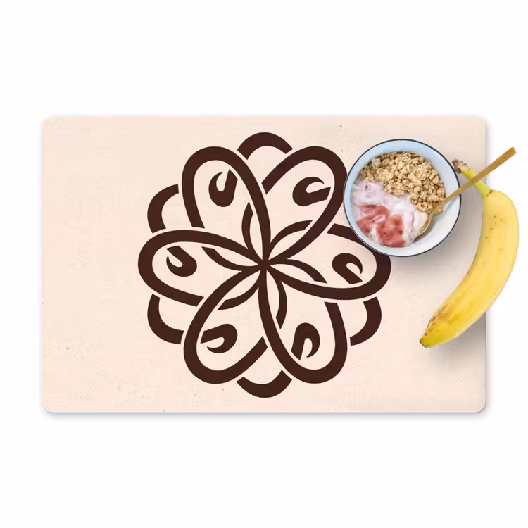 Placemat - 6 stuks - Patroon - Knoop - Abstract - Modern - Bruin — 1
