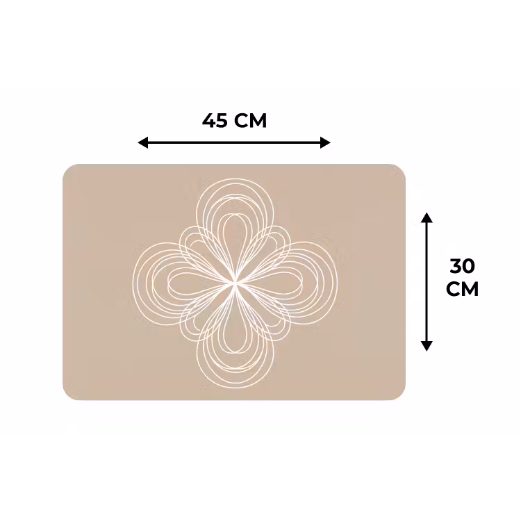 Placemat - 6 stuks - Patroon - Lijnen - Abstract - Minimalistisch - Beige — 3