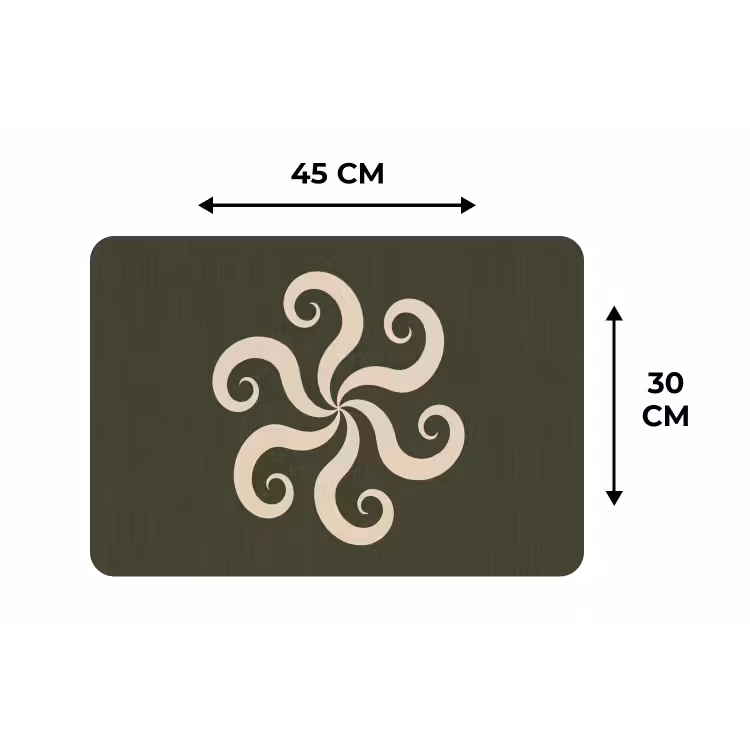 Placemat - 6 stuks - Patroon - Spiraal - Abstract - Modern - Groen — 3