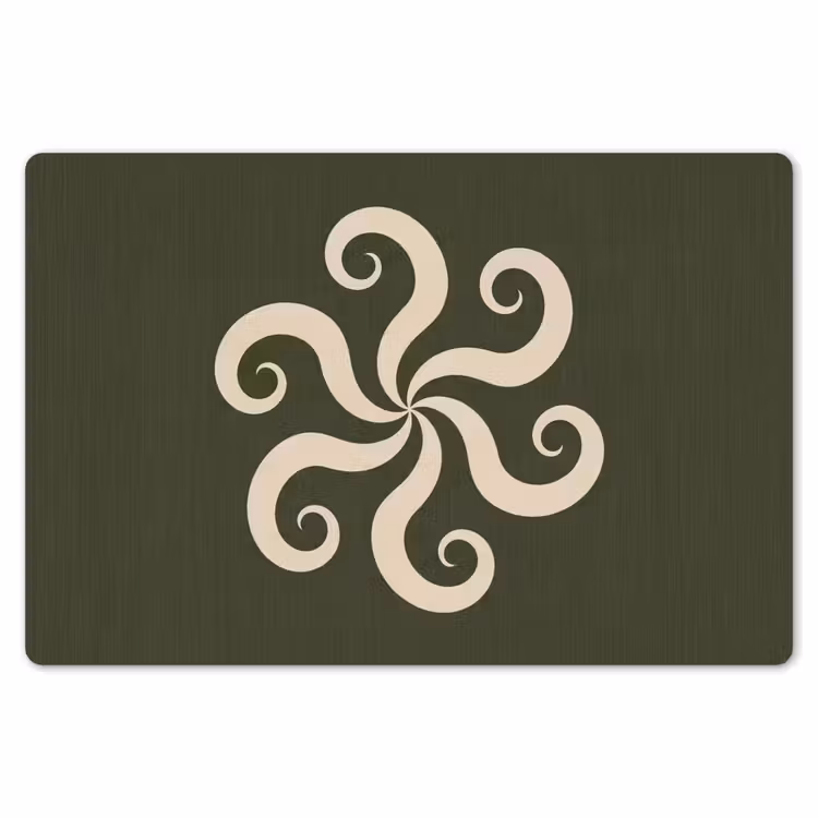 Placemat - 6 stuks - Patroon - Spiraal - Abstract - Modern - Groen — 7
