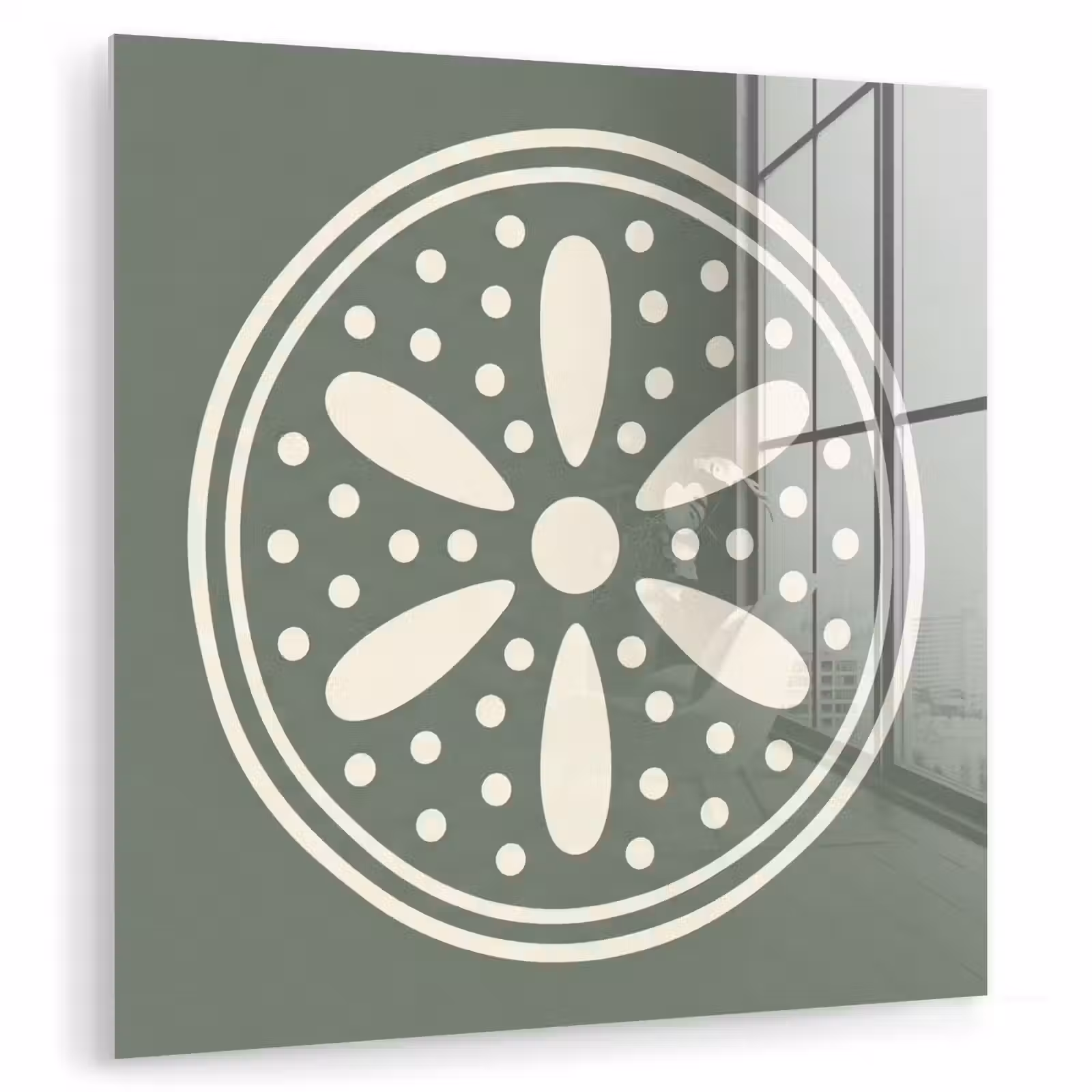 Glas schilderij - Patroon - Cirkel - Abstract - Groen - Decoratie — 1