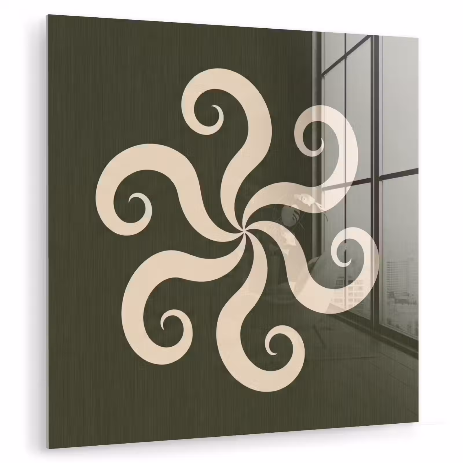 Glas schilderij - Patroon - Spiraal - Abstract - Modern - Groen — 1