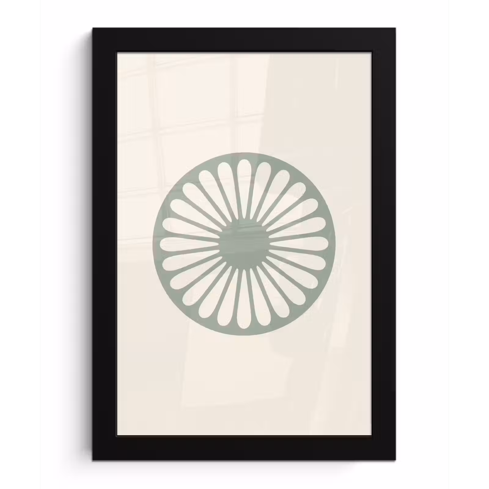 Poster met lijst - Abstract - Patroon - Radiaal - Modern - Groen — 1