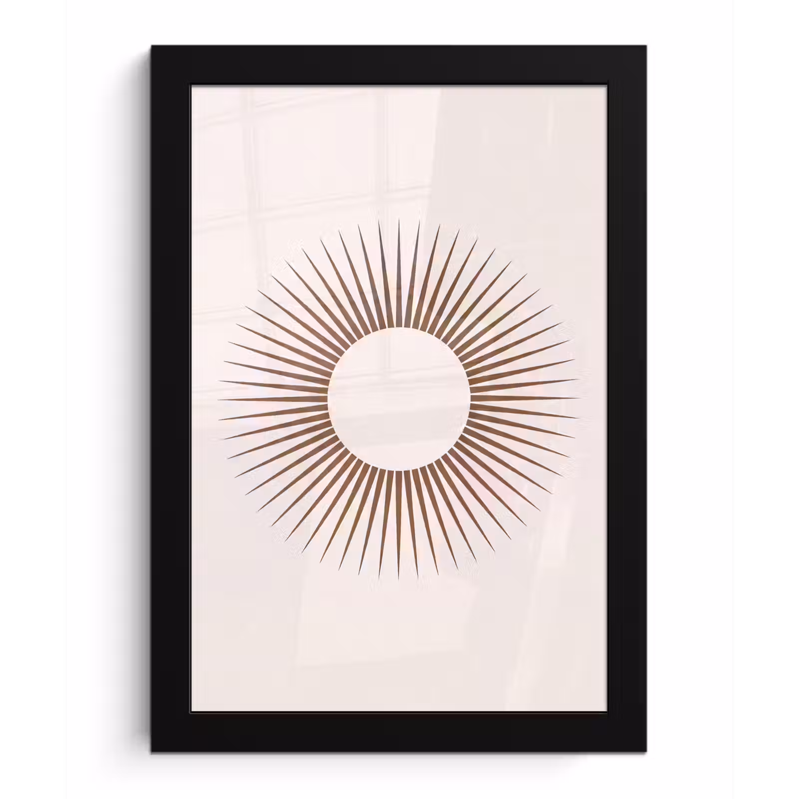 Poster met lijst - Abstract - Zon - Symbool - Modern - Beige — 1