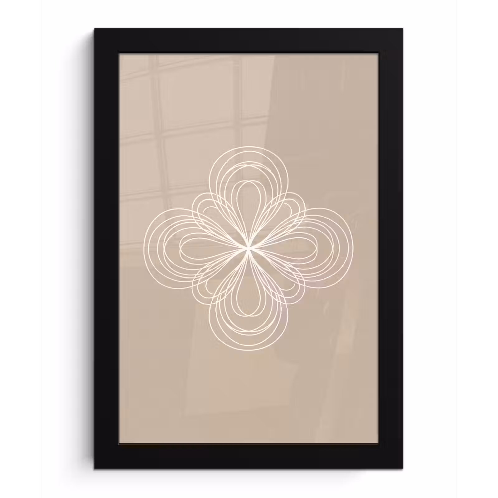 Poster met lijst - Patroon - Lijnen - Abstract - Minimalistisch - Beige — 1