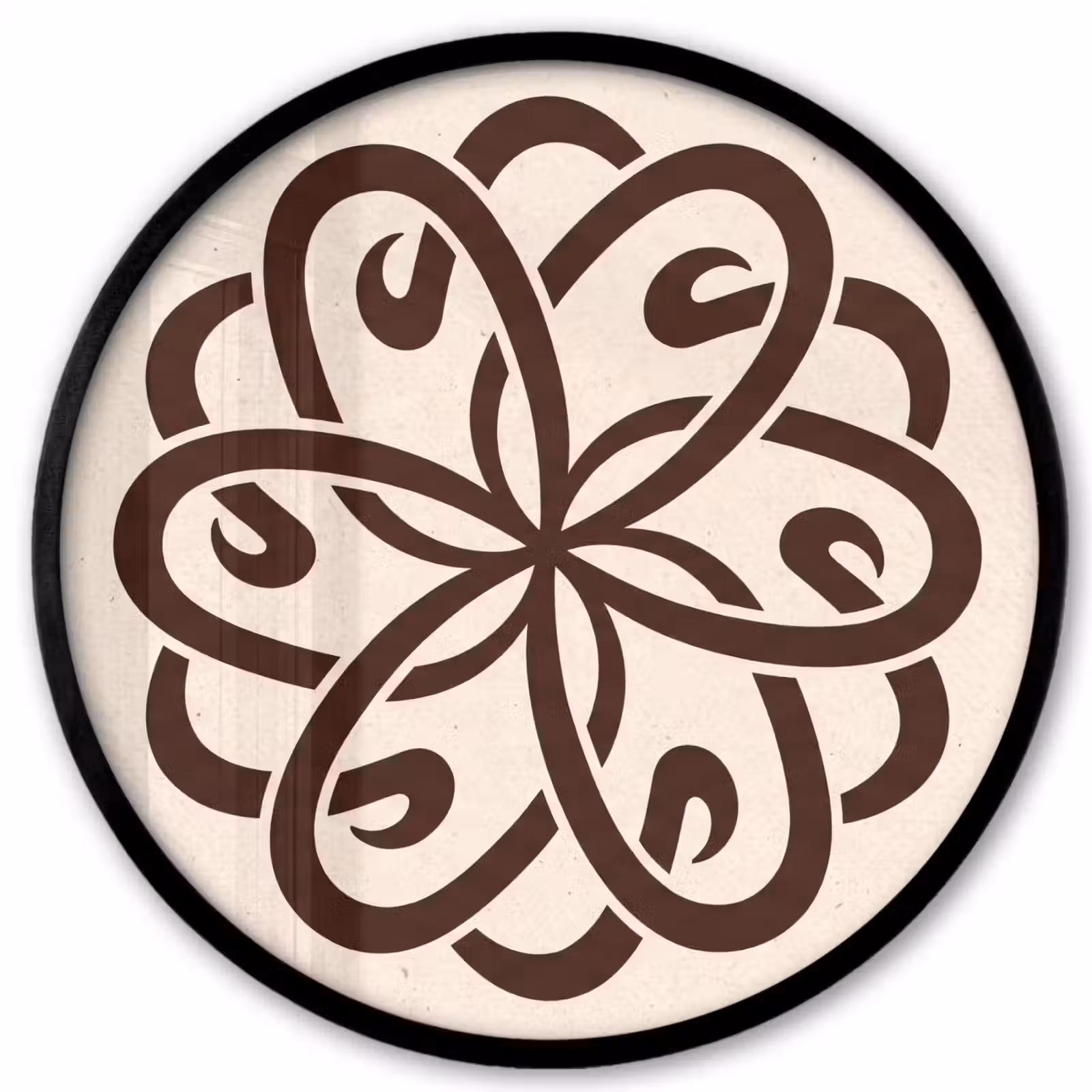 Ronde fotolijst - Patroon - Knoop - Abstract - Modern - Bruin — 1