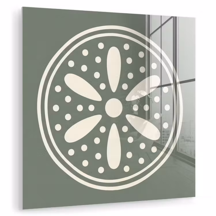Glas schilderij - Patroon - Cirkel - Abstract - Groen - Decoratie — 1