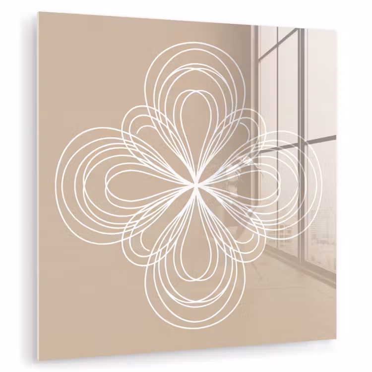 Glas schilderij - Patroon - Lijnen - Abstract - Minimalistisch - Beige — 1