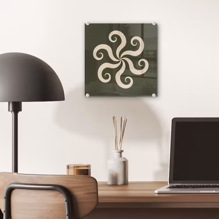 Glas schilderij - Patroon - Spiraal - Abstract - Modern - Groen — 7