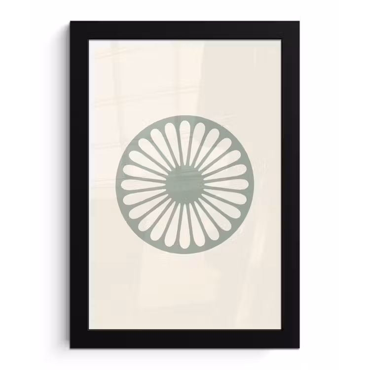 Poster met lijst - Abstract - Patroon - Radiaal - Modern - Groen — 1