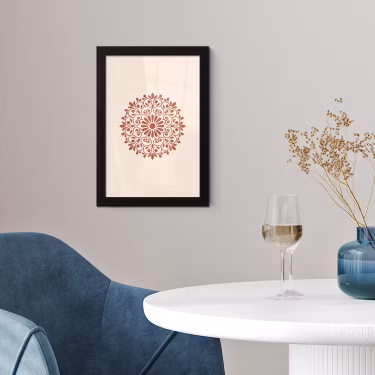 Poster met lijst - Decoratie - Cirkel - Symmetrisch - Modern - Roodbruin — 2