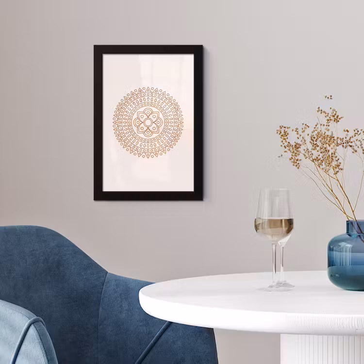 Poster met lijst - Mandala - Geometrisch - Abstract - Oosters - Bruin — 2