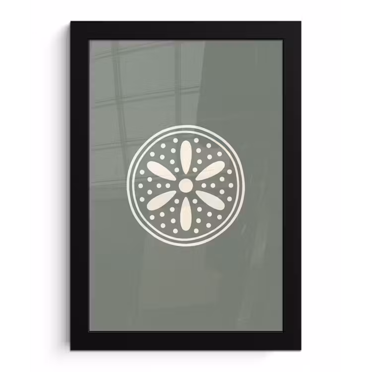 Poster met lijst - Patroon - Cirkel - Abstract - Groen - Decoratie — 1
