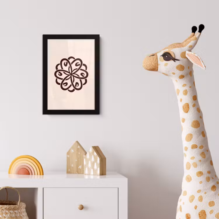 Poster met lijst - Patroon - Knoop - Abstract - Modern - Bruin — 5