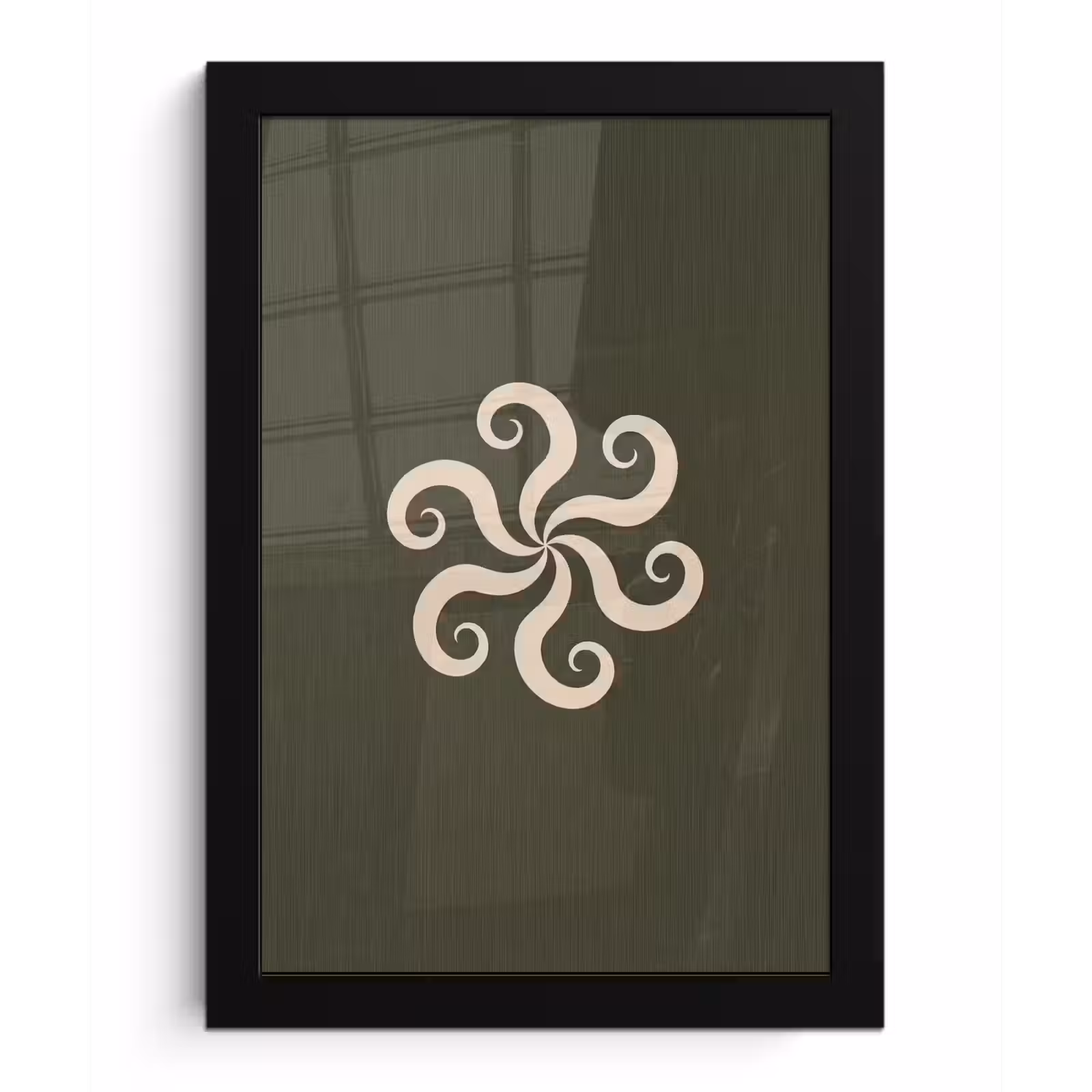Poster met lijst - Patroon - Spiraal - Abstract - Modern - Groen — 1