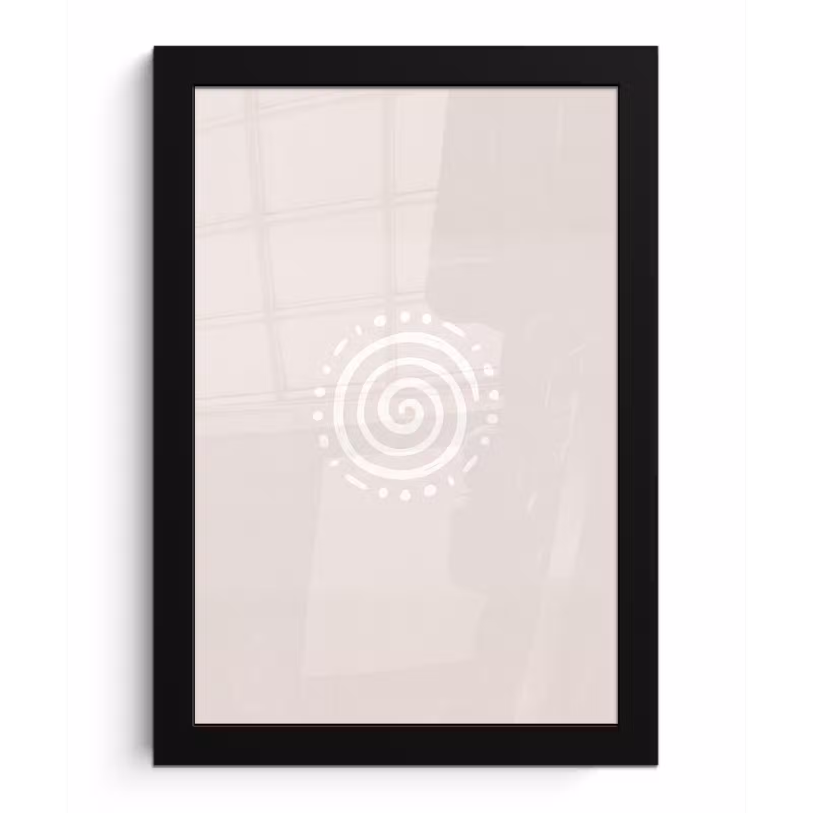 Poster met lijst - Symbool - Spiraal - Abstract - Minimalistisch - Beige — 1