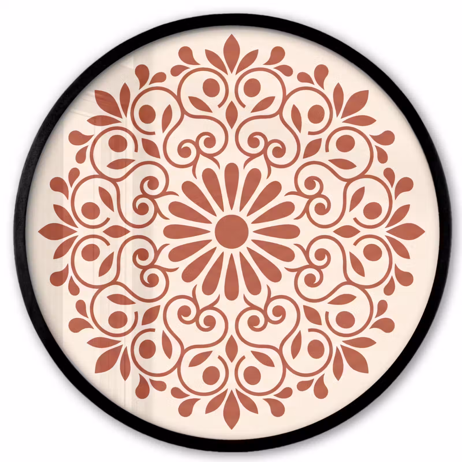 Ronde fotolijst - Decoratie - Cirkel - Symmetrisch - Modern - Roodbruin — 1