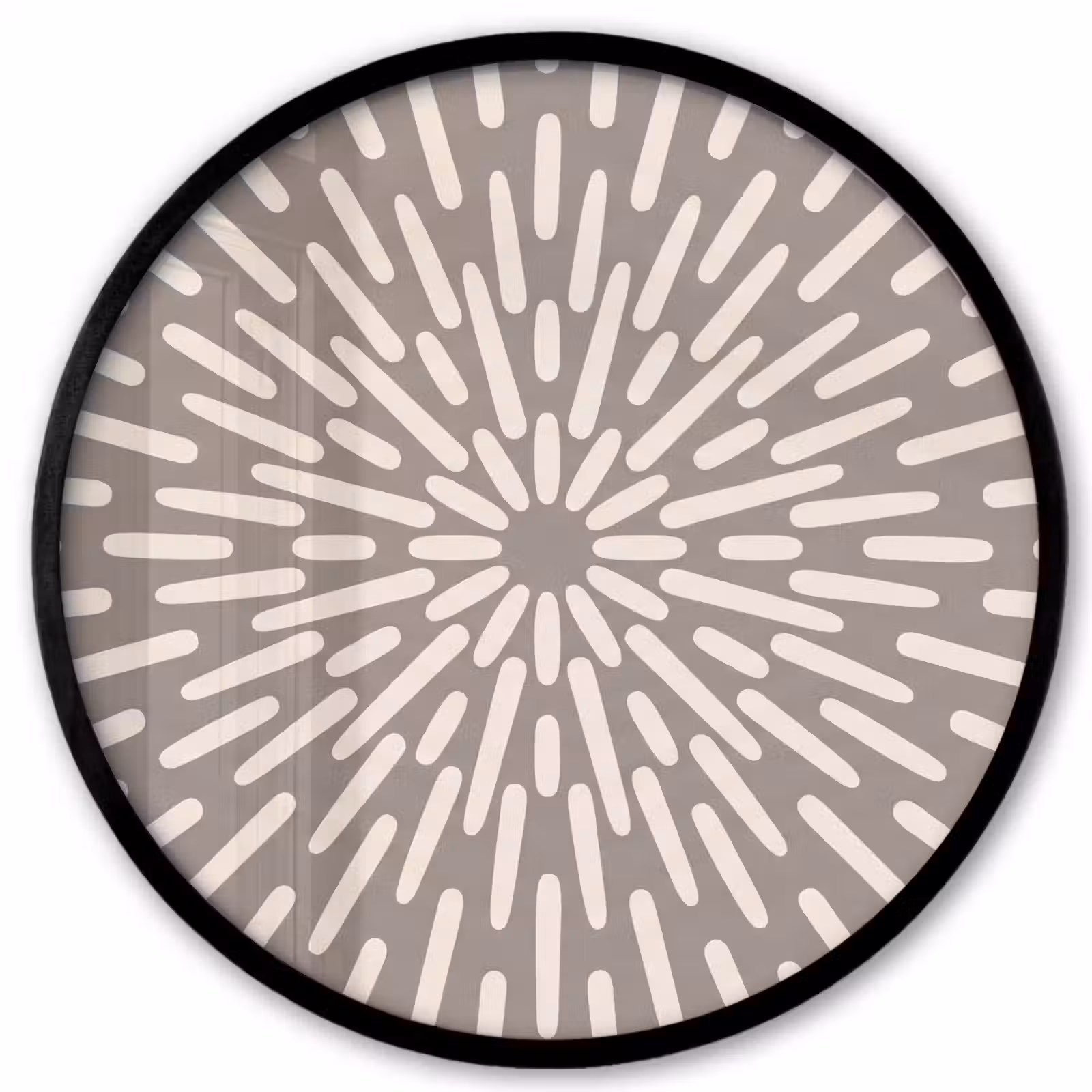 Ronde fotolijst - Patroon - Stralen - Abstract - Modern - Grijs — 1