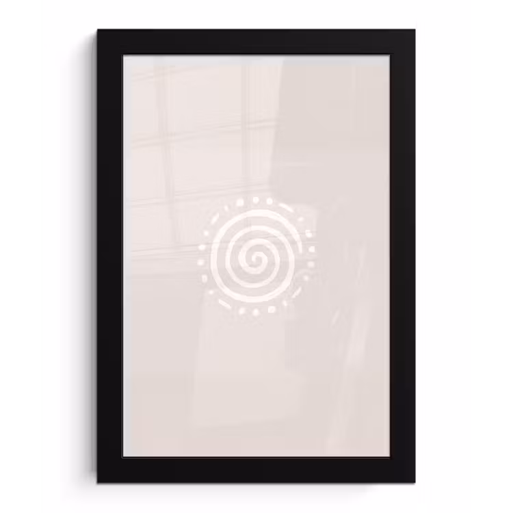 Poster met lijst - Symbool - Spiraal - Abstract - Minimalistisch - Beige — 1