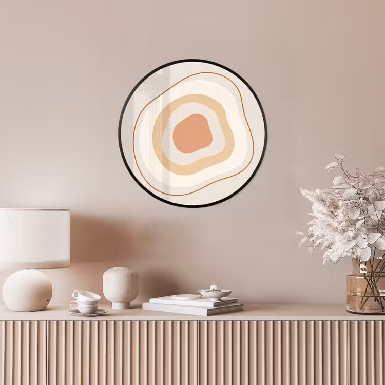 Ronde fotolijst - Abstract - Organisch - Modern - Beige - Kunst — 5