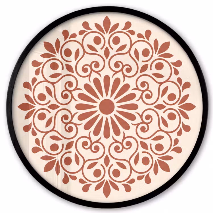Ronde fotolijst - Decoratie - Cirkel - Symmetrisch - Modern - Roodbruin — 1