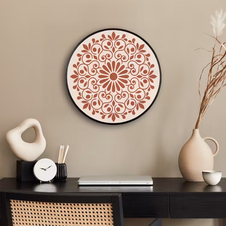 Ronde fotolijst - Decoratie - Cirkel - Symmetrisch - Modern - Roodbruin — 3