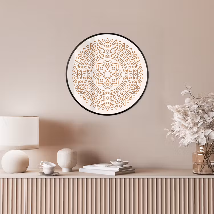 Ronde fotolijst - Mandala - Geometrisch - Abstract - Oosters - Bruin — 5