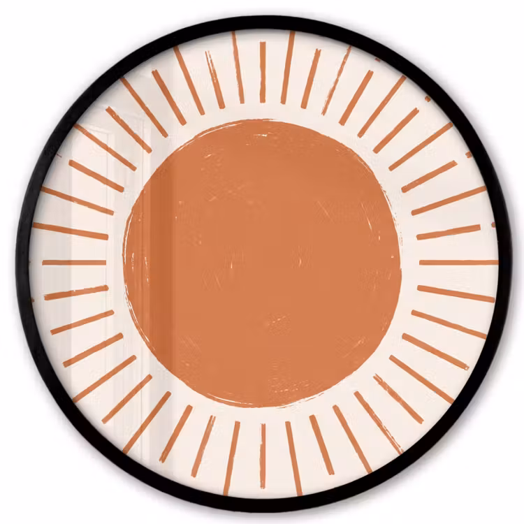 Ronde fotolijst - Zon - Stralen - Abstract - Terracotta - Modern — 1