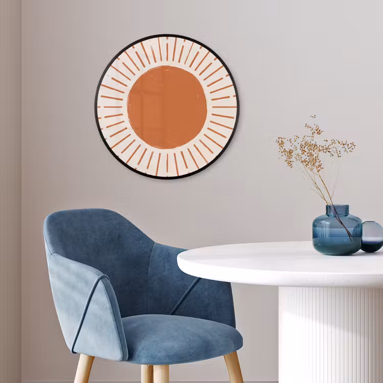 Ronde fotolijst - Zon - Stralen - Abstract - Terracotta - Modern — 4