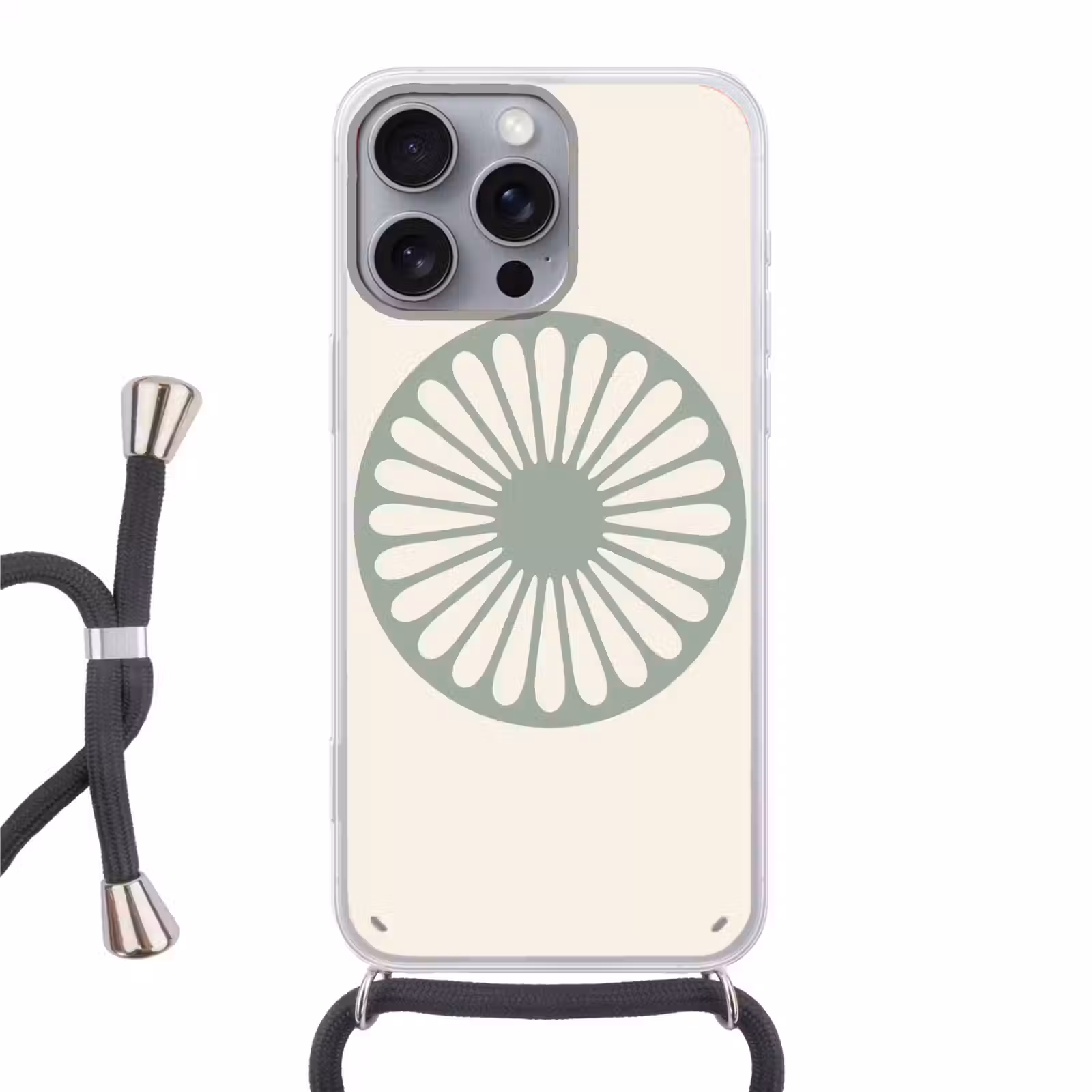 Telefoonhoesje met koord - Abstract - Patroon - Radiaal - Modern - Groen — 1