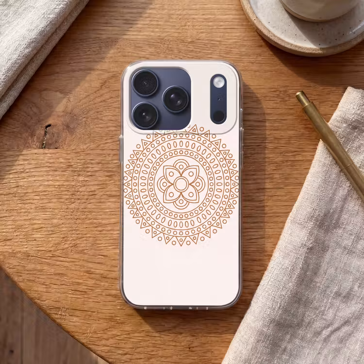 Telefoonhoesje - Mandala - Geometrisch - Abstract - Oosters - Bruin — 2