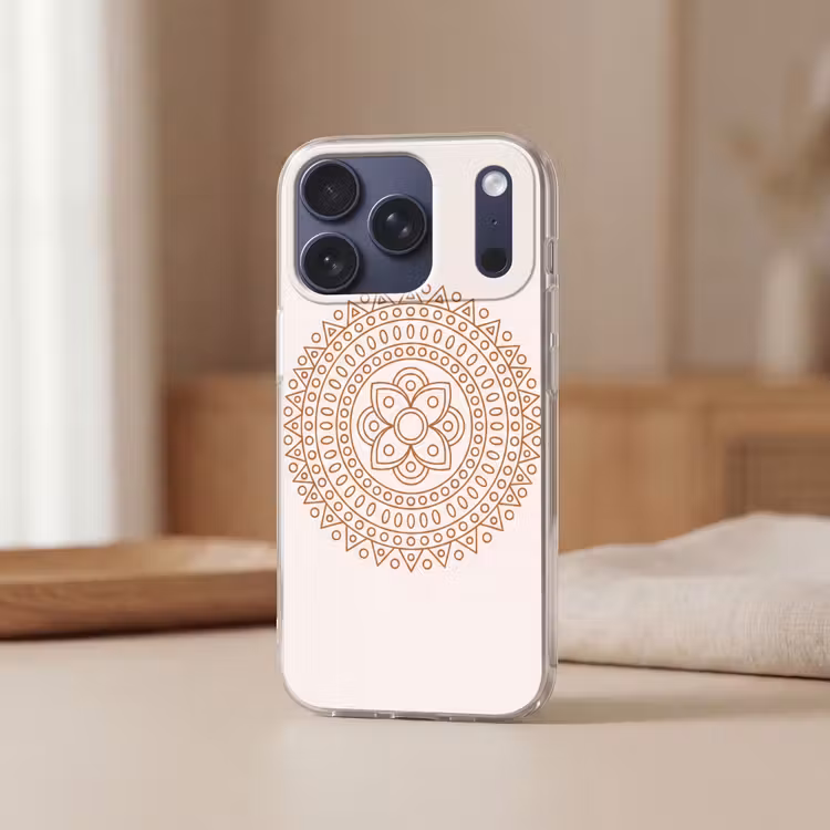 Telefoonhoesje - Mandala - Geometrisch - Abstract - Oosters - Bruin — 3