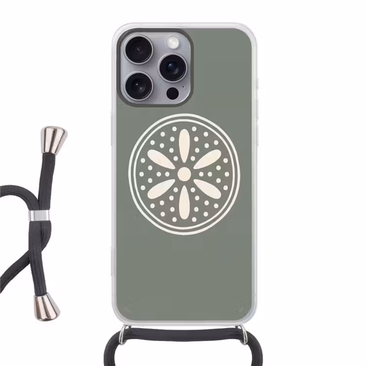 Telefoonhoesje met koord - Patroon - Cirkel - Abstract - Groen - Decoratie — 1
