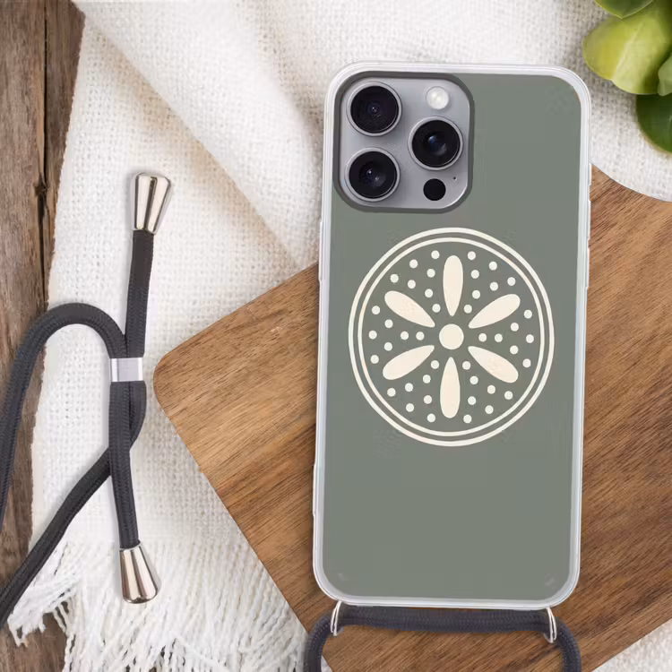 Telefoonhoesje met koord - Patroon - Cirkel - Abstract - Groen - Decoratie — 3
