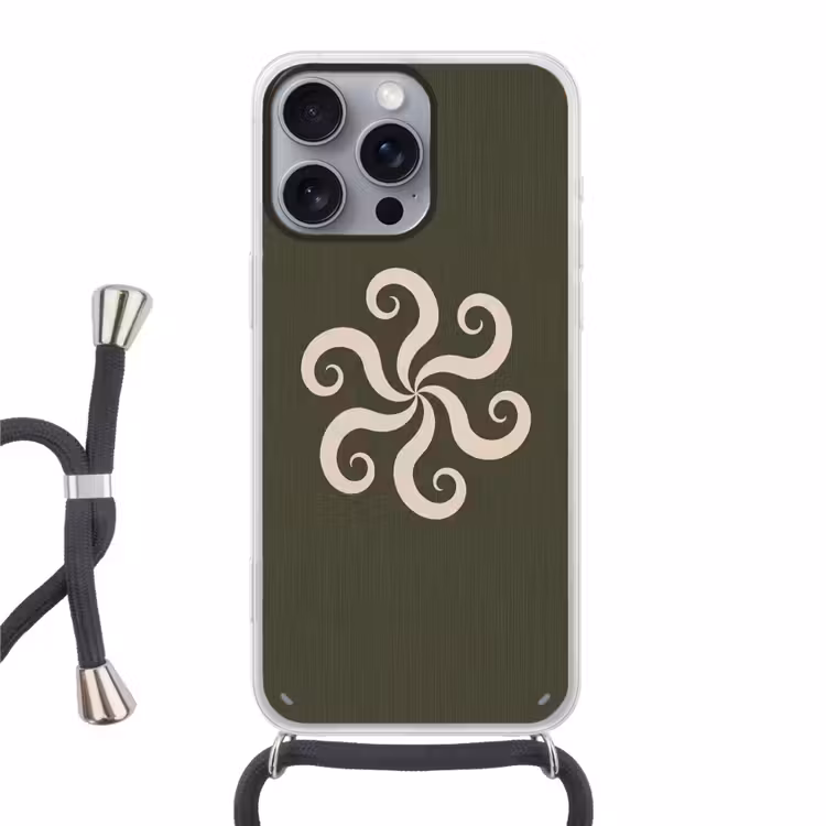 Telefoonhoesje met koord - Patroon - Spiraal - Abstract - Modern - Groen — 1