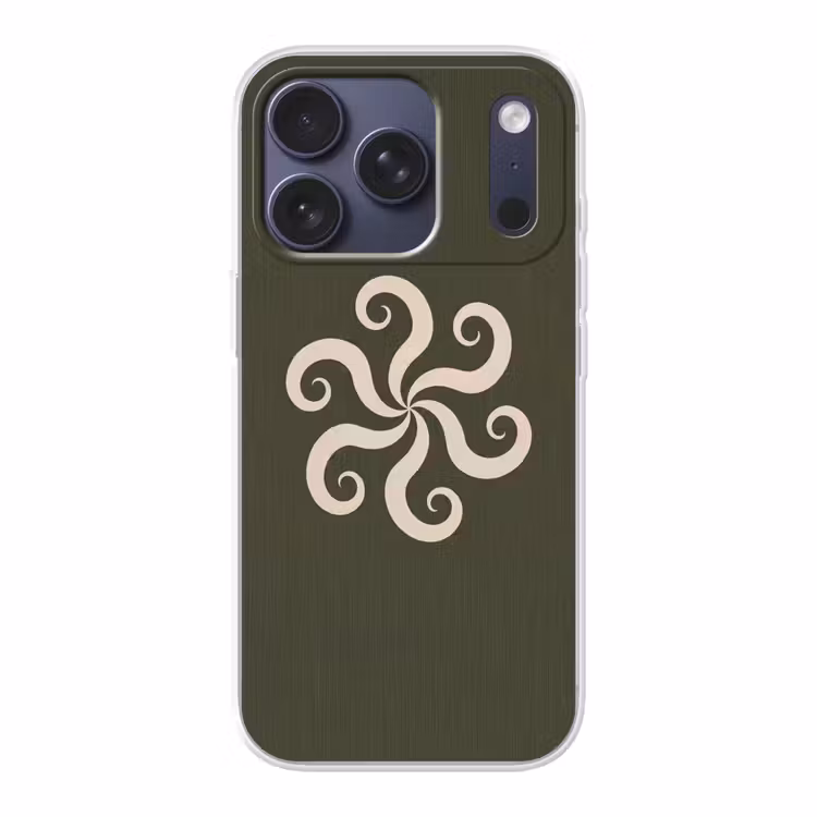 Telefoonhoesje - Patroon - Spiraal - Abstract - Modern - Groen — 1
