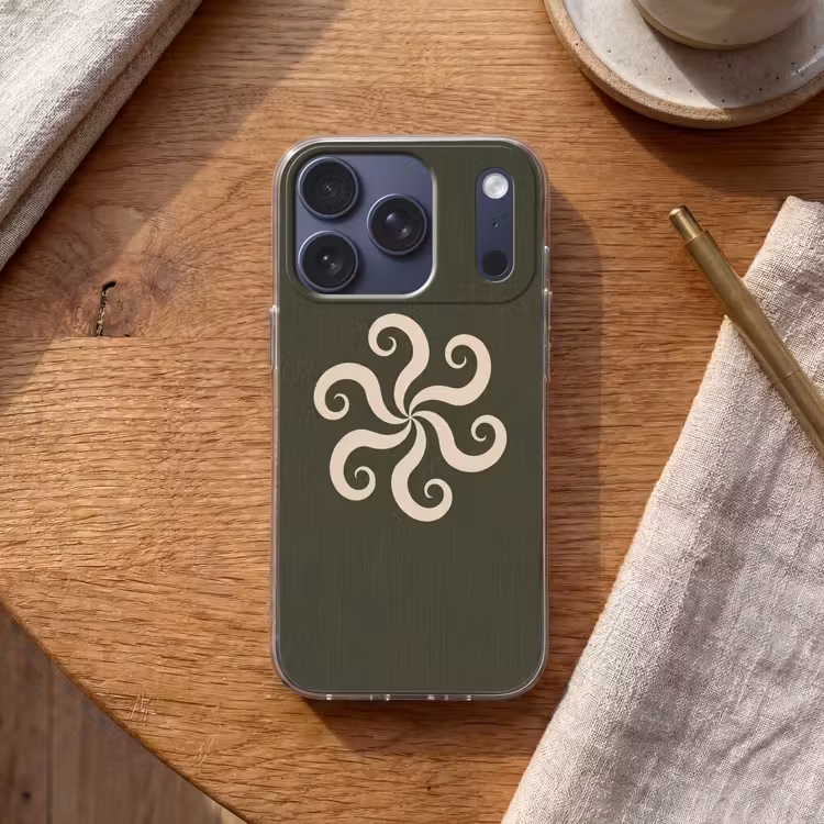 Telefoonhoesje - Patroon - Spiraal - Abstract - Modern - Groen — 2